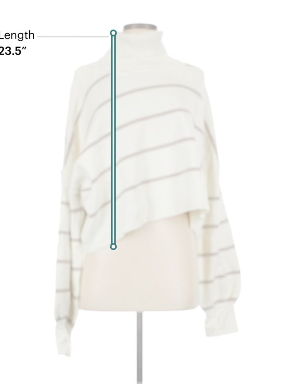 Free People "Paulie" Striped Turtleneck Sweater In Cream and Tan - Size M - Picture 10 of 13